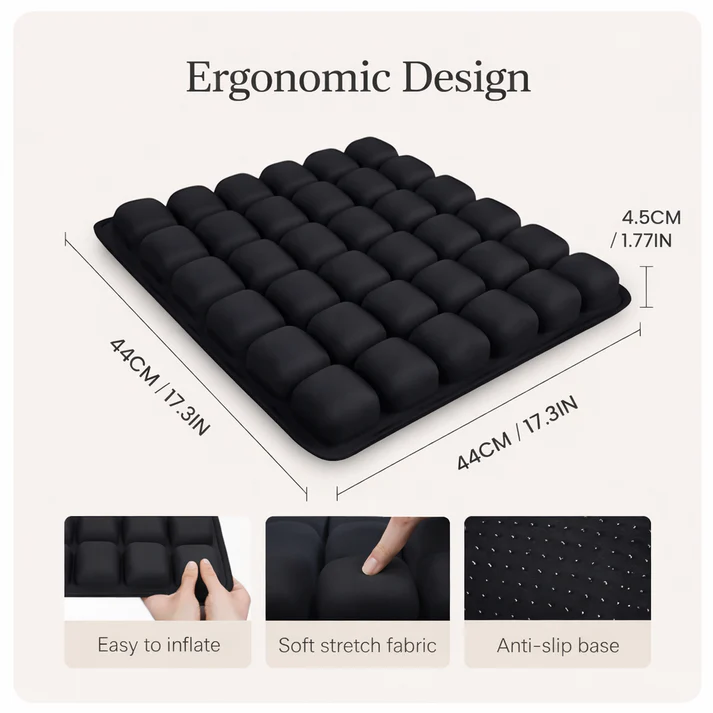 The Instant Seat Upgrader: Adjustable Air Cushion for Office, Car & Plane Comfort.