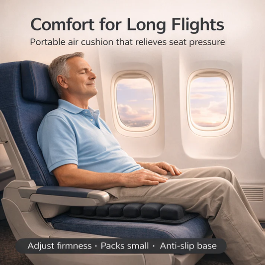 The Instant Seat Upgrader: Adjustable Air Cushion for Office, Car & Plane Comfort.